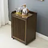 Gabinete lateral de máquina para Tea Bar Mesa de té móvil china Mesa auxiliar de sofá Mesa auxiliar Mesa de té para Tea Bar Gabinete para hervir agua y té de burbujas Estante