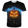 Halloween cross-border Europa e Estados Unidos 3D impressão digital nova casual masculina manga curta horror tema abóbora t-shirt atacado