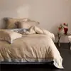 Conjunto de cama de quatro peças, espesso, 100% algodão, escovado, com 60 peças, apresentando um padrão floral francês vintage de algodão puro, adequado para outono e inverno