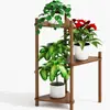 Soporte de Maceta de Madera, Soporte de Plantas de Esquina de 3 Niveles, para Exterior, Interior, Soporte de Plantas Pequeño con Niveles
