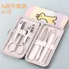Kit de Lâmina de Unha 7 Peças Estampado de Desenho Animado Vermelho Cibernético Lâmina de Unha de Beleza Kit de Lâmina de Unha Ferramenta de Manicure