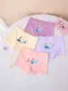 Pantalones Cortos de Boxeador Transpirables Antibacterianos de Cintura Alta con Dibujos Animados Lindos para Niñas, Ropa Interior Ceñida de Grado A para Niños