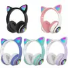 Fones de Ouvido Bluetooth com Orelhas de Gato Iluminadas Sem Fio Montados na Cabeça Stn-28 Venda Quente Transfronteiriça Estilo Fofo Novo Modelo Venda Direta de Fábrica