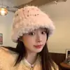 Gorro para Mujer en Otoño e Invierno, Gorro Colorido a Prueba de Viento, Gorro Cálido de Invierno que Hace que la Cara Parezca Más Pequeña, Gorro Grueso de Lana Tejida con Felpa para Proteger las Orejas
