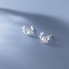 Pendientes de Astas de Vidrio Sintético de Plata S925 Nalan Animales del Bosque Navideño Joyería para Orejas de Mujer M01881