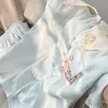 Pijama Cartoon Fofo Rilakkuma para Mulheres, Conjunto de Duas Peças de Shorts de Manga Curta Finos de Verão Que Podem Ser Usados Fora de Casa como Conjunto de Roupa de Casa