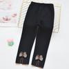 Leggings para niñas Primavera y Otoño Ropa Exterior Nuevo Algodón Peinado Niños Pequeños y Medianos Niños Negro Otoño Pantalones de Bebé Delgados