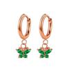 Pendientes Zesen de acero inoxidable con circonitas cúbicas de alta calidad, con diseño transfronterizo europeo y americano, con diseño de mariposas a juego.