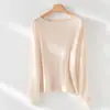 Suéter de Punto de Cachemira de Triacetato Importado de Japón para Mujer, Corte Entallado, Hombros Descubiertos, 26 Nuevo Estilo de Otoño, Top Básico