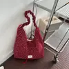 Bolso simple para debajo del brazo para mujer, nuevo estilo de dibujos animados en relieve de gran capacidad, bolso de lona de un solo hombro con cordón de moda