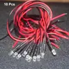 10 PEÇAS DC 5-12V Pré-Fio Lâmpada LED 5mm Diodos Emissores Pré-Fio Transparente Amarelo Azul Verde Branco Vermelho