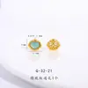 Dorado Arena Fuerte que Conserva el Color Accesorios DIY Jade Azul Natural Agua Pixiu Mejorador de Fortuna Corazón Calabaza Agujero Pasante Cuentas de Transferencia Colgante