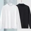 Camiseta Base Versátil Ins-Trendy de Manga Larga de Color Sólido de Doble Cara de Forro Polar para Hombre DeRong 2025 Otoño/Invierno Nuevo de Cuello Alto