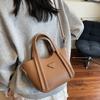 Retrô 2025 Novo Estilo Simples e Fashionável Bolsa Balde Portátil Bolsa Transversal Casual com Textura para Mulheres Bolsa Tote de Ombro Transfronteiriça