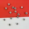 Xizang Prata Flor de Quatro Lados Quadrado Liga Espaçador Contas 5mm Contas para Decoração de Cabelo para Dreadlocks e Barbas Joias DIY Contas Soltas