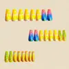 Unhas Usáveis de Fatia de Fruta de Verão Unhas Destacáveis Arte de Unha Feminina 24 Peças Moda Europeia e Americana Unhas Postiças