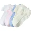 [Novo Produto] Meias Finas de Malha Infantis para Primavera e Verão Estilo Japonês Renda Meias de Renda Princesa Meninas Branco Performance de Dança
