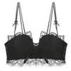 Lingerie de renda, sutiã push-up feminino estilo pétala, sem aro, projetado para realçar a aparência de um busto pequeno, com alças ajustáveis e um lindo design nas costas