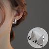 Pendientes rosas de amor para chica, dulces y geniales, de plata coreana S925, con diseño de nicho hueco, con hebilla para la oreja, accesorios de moda