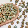 Cuentas de Cristal para Pintura al Óleo Estilo Chino Vintage de Agujero Completo, Cuentas Sueltas, Cuentas de Hilo, Pulseras Hechas a Mano para DIY, Botones para Ropa, Cuentas para Accesorios