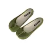 Zapatos de Noche para Mujer con Punta Dividida Estilo Francés Pezuña de Cerdo Modelo Nuevo 2026 Zapatos Planos de Cuero de Oveja con Punta Dividida Mocasines para Primavera y Otoño