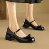Sapatos de Boca Rasa Sapatos Casuais Novo Estilo Laço Cinto de Viagem 48 Comércio Exterior plus size Sapatos Femininos Simples Médio Couro Patente 32
