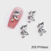 Arte de Unhas Asas de Borboleta Joias Cristal de Gelo Asa Metade Borboleta Strass Pingente Metal Luz Luxo Cristal Borboleta Unhas Super Brilhantes