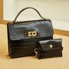 Bolso cuadrado pequeño con patrón de piedra de moda, bolso cruzado de cadena con cierre simple, bolso pequeño para cambio, mini bolso para teléfono, lote