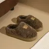 Novas Pantufas de Algodão Peludo Outono/Inverno 2026 para Mulheres, Sola Grossa EVA Antiderrapante Quente para Casa Interno Pantufas Peludas de Casal