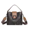 Bolso de Mano Cruzado para Mujer con Estampado de Comercio Exterior Nuevo Modelo 2025 Gran Capacidad Retro Letra Hombro Tote Bolso Cubo