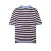 Camisa Polo de Punto a Rayas de Moda Trendy Casual Versátil de Venta Caliente en Aliexpress Estilo Europeo y Americano Transfronterizo