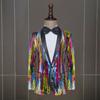 Disfraces de Lentejuelas Camuflados para Hombres Transfronterizos para Actuación Vestido de Presentador Cantante Traje para Escenario Nightclub Bar Traje Traje