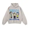 Sudadera con Estampado de Banda Otoño e Invierno Diseño de Sudadera con Capucha Callejera Europea y Americana Street Retro Talla Grande Holgada Sudadera