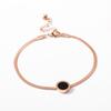 Tobillera de Hueso de Serpiente con Disco de Números Romanos Cadena para Pierna de Acero de Titanio Anillo para Pierna de Mujer Joyería Joyería de Playa para Damas Celebridad de Internet