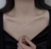 Collar de cola de pez Fangxing para mujer, plata de ley s925, nuevo diseño de nicho moderno, colgante de perla de lujo ligero de alta calidad, cadena de clavícula