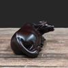 Adornos de Vaca Tallados en Madera de Ébano, Vaca Acostada Tallada en Madera Maciza, Vaca del Zodiaco, Espíritu de la Vaca en Ascenso, Regalos de Decoración para el Hogar