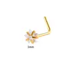 Piercing de Nariz Henson de Aço Inoxidável 3mm Coração Estrela de Cinco Pontas Quadrado Triângulo Redondo Zircônia Piercing de Nariz Joias de Piercing Europeias e Americanas