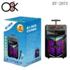 Karaoke Exterior Bt-2074 Altavoz Portátil Bluetooth de 8 Pulgadas con Carrito Alto Volumen Subwoofer con Micrófono Inalámbrico