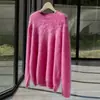 100% Cachemir Otoño e Invierno 2026 Nuevo Suéter Cardigan Jacket de Punto Elegante para Mujer, Corto, Cuello Redondo, Cepillado, con Botones