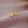 [Acero de titanio de cuerpo completo] Pendientes de viento minimalistas Mori Love, pendientes de banquete con personalidad y temperamento frío para hombres y mujeres.