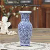 Vaso de Porcelana Azul e Branco Antigo Estilo Chinês Ornamentos de Flores para Mesa Decoração de Rack Antigo para Sala de Estar Gabinete de TV Varanda