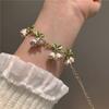 Collar de perlas estilo francés con diseño de hada y flor de lis, estilo retro, para niña, con flores frescas y estilo Mori, para clavícula.