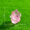 Esquilo de desenho animado em miniatura com paisagem que brilha no escuro, decoração DIY de paisagismo de jardim, acessório de cápsula surpresa, ornamento de mesa em miniatura