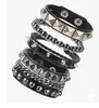 5 Nuevas Pulseras de Cuero de Venta Caliente Transfronterizas con Remaches y Accesorios de Aleación de Estrella de Cinco Puntas Amazon Aliexpress