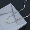 Colar Personalizado de Esmalte Colorido Estilo Levemente Luxuoso em Formato de Ampulheta para Mulheres, Corrente de Clavícula Moderna e Versátil com um Toque de Alto Padrão
