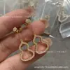 Pendientes con Forma de Calabaza Qijia Versión de Alta Gama Chapados en Oro Rosa de 18 Quilates Pendientes Largos Pendientes de Ágata Roja Tamaño Mediano Lujo Ligero