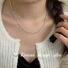 Accesorios Coreanos Estilo Ins para Otoño e Invierno, Nuevo Collar de Plata de Ley S925 Ovalado Hueco Entrelazado, Elegante y Moderno