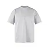 Camiseta de Verano para Hombre Estilo Chico Duro Peso Pesado Negra Hombro Derecho Escote Pequeño Manga Corta Puño Deportivo Elegante Fitness
