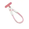 Correa de muñeca de alta gama para teléfono móvil de mujer, cordón de cuerda tejida, correa para botella de agua y taza, cadena colgante DIY, clip trasero para funda de teléfono