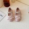 Zapatos de Cuero Estilo Coreano para Niñas Primavera y Otoño Nuevos Zapatos de Princesa con Lazo de Perla para Niños Zapatos de Moda Dulces con Suela Suave para Niñas